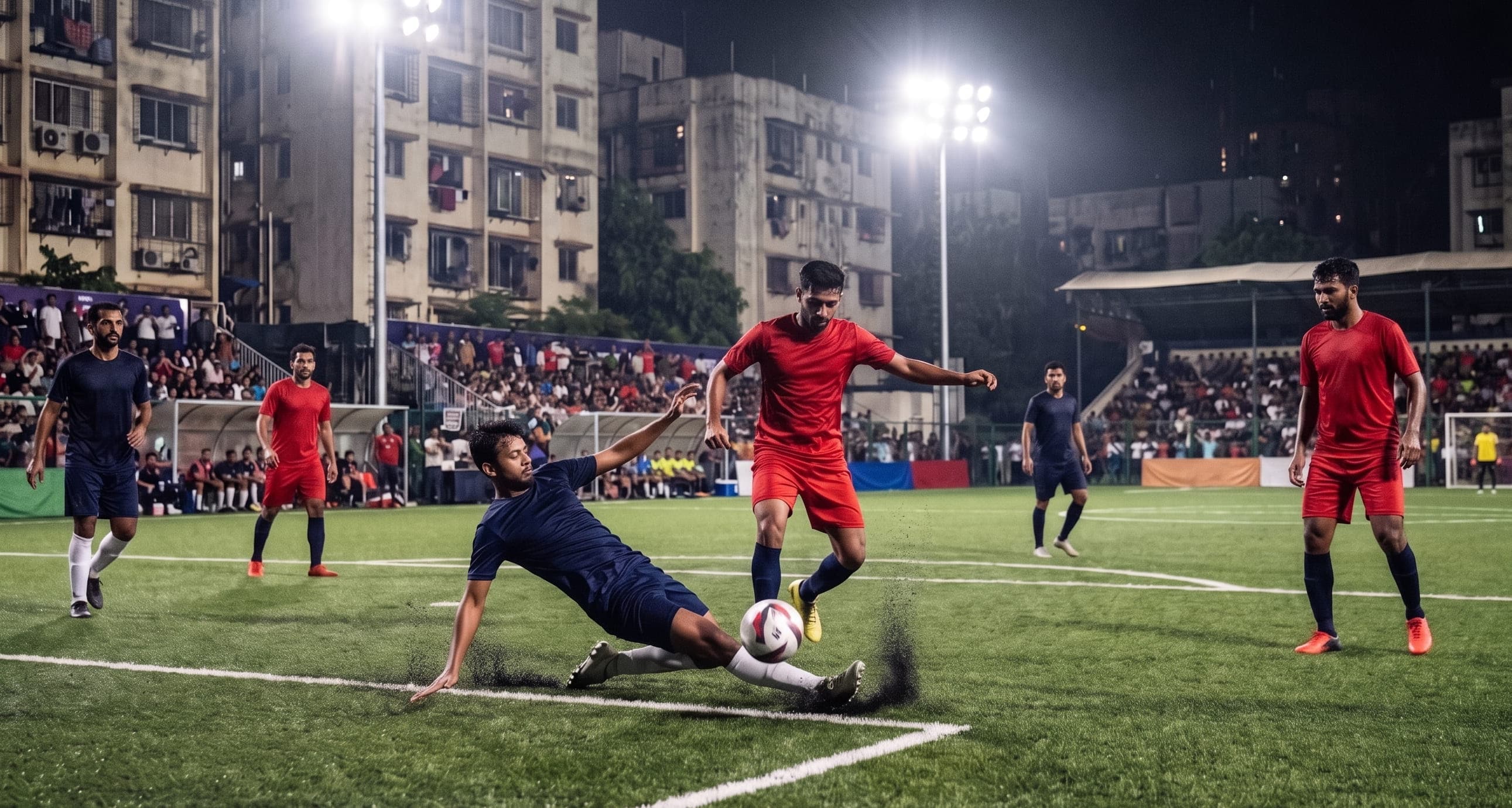 Football match action at Maidan Play